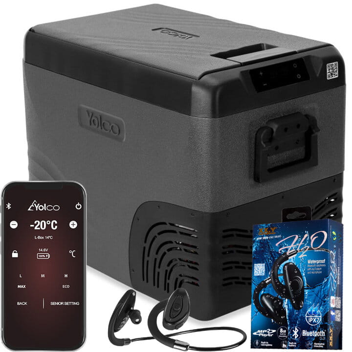 Lodówka kompresorowa Yolco KX40 Carbon 34 l ze sterowaniem z aplikacji Yolco na telefonie