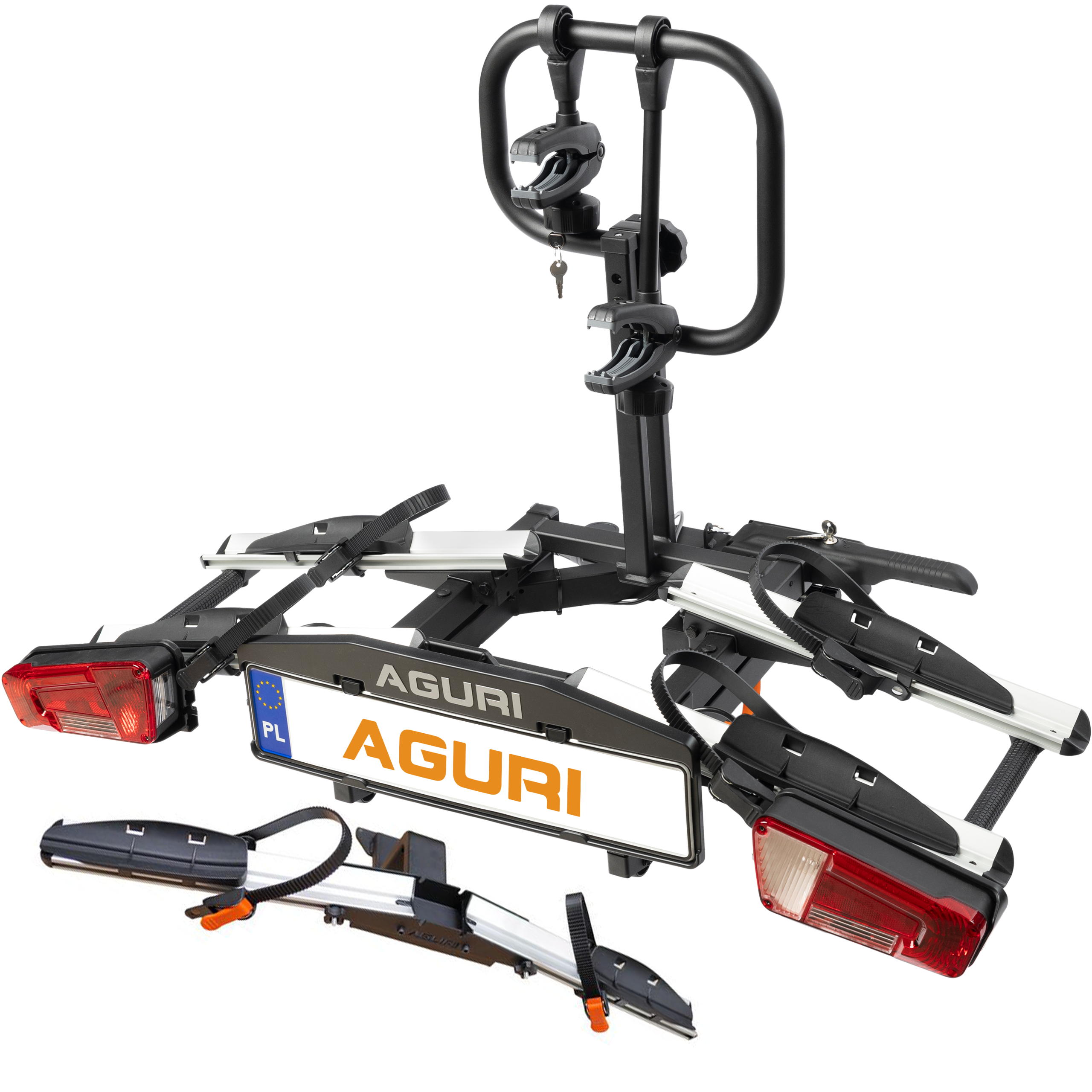 Bagażnik rowerowy na hak Aguri Active KRAB 3 PRO srebrny