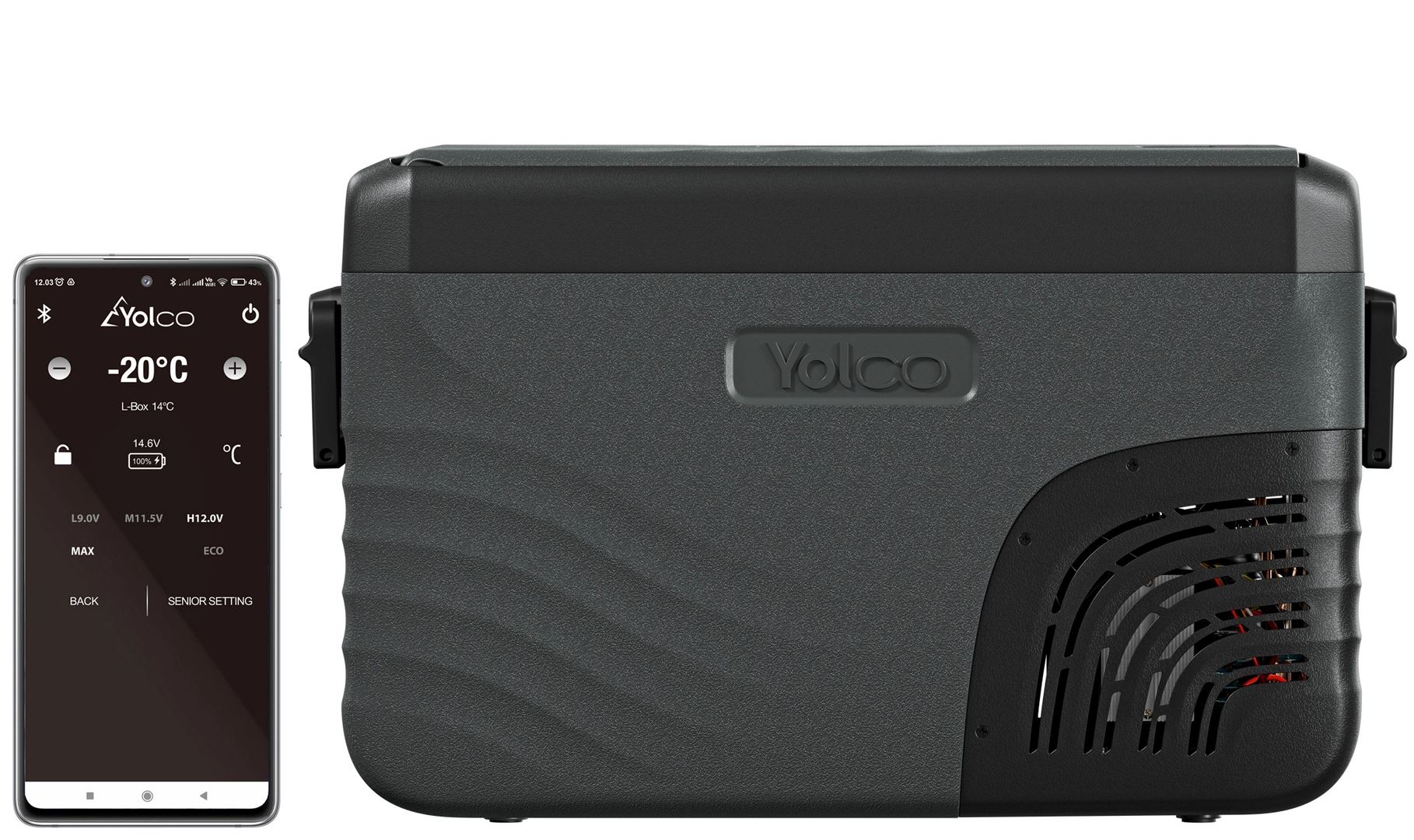 Sterowanie lodówką Yolco KX30 z aplikacji na telefon przez Bluetooth