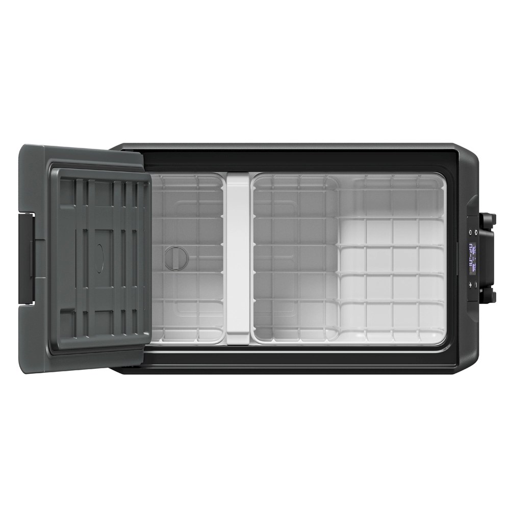Dwie komory Dual Zone lodówki Yolco KX30 z wyjmowaną ścianką działową