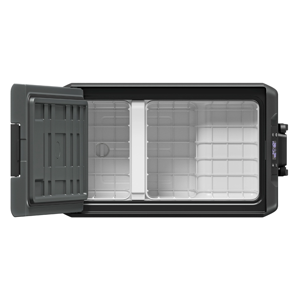 Dwie komory Dual Zone lodówki Yolco KX30 z wyjmowaną ścianką działową