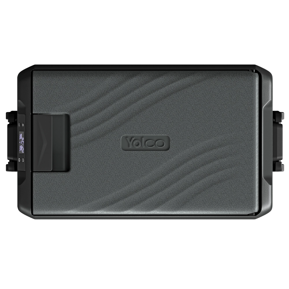 Wnętrze lodówki Yolco KX30 – dwie komory Dual Zone z koszami