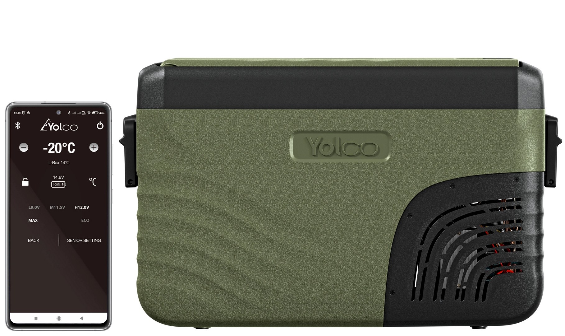 Sterowanie lodówką Yolco KX30 z aplikacji na telefon przez Bluetooth