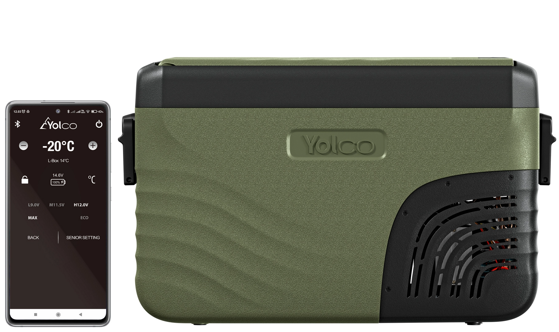 Sterowanie lodówką Yolco KX30 z aplikacji na telefon przez Bluetooth