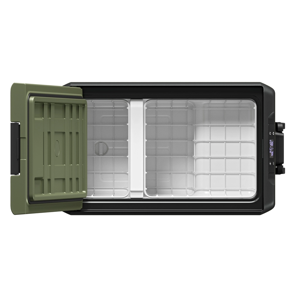 Dwie komory Dual Zone lodówki Yolco KX30 z wyjmowaną ścianką działową