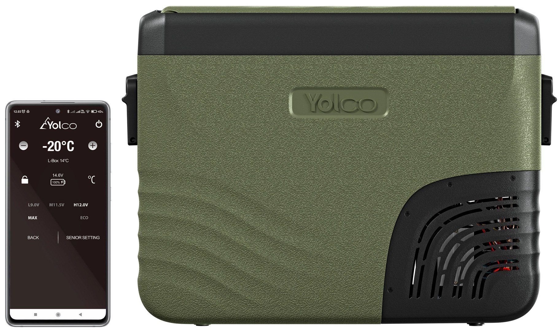 Sterowanie lodówką Yolco KX40 z aplikacji na telefon przez Bluetooth