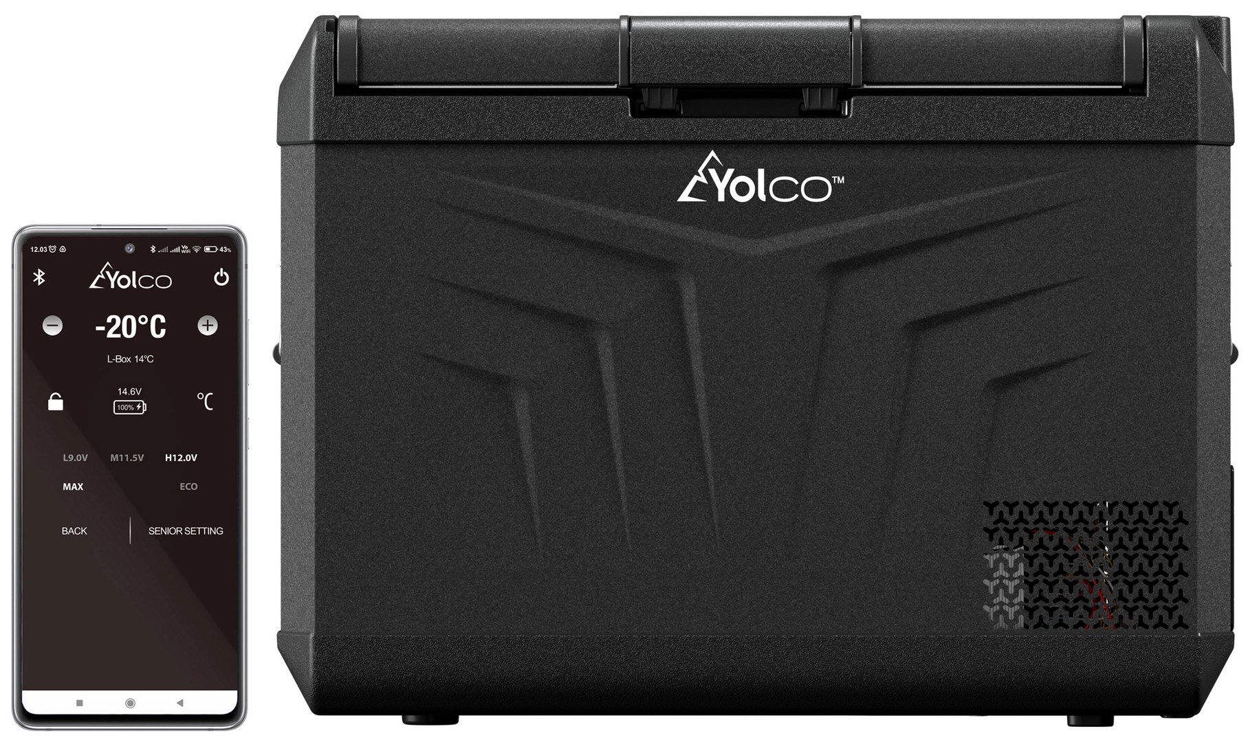 Panel LED lodówki Yolco GCX47 i sterowanie z aplikacji przez Bluetooth