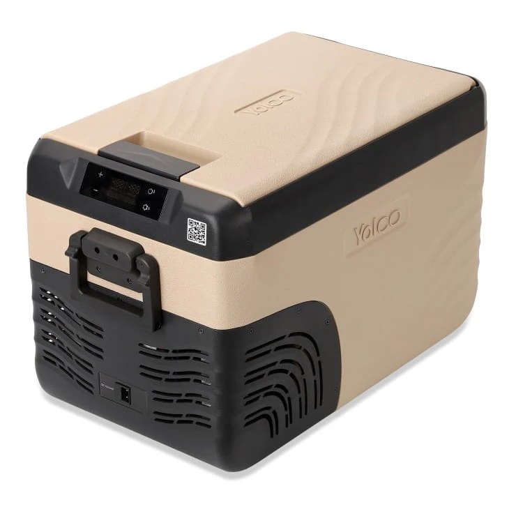 Wnętrze lodówki Yolco KX30 – dwie komory Dual Zone z koszami
