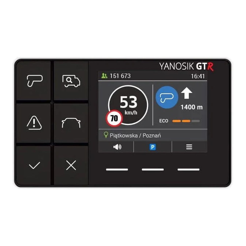 Antyradar Yanosik GTR z ekranem dotykowym