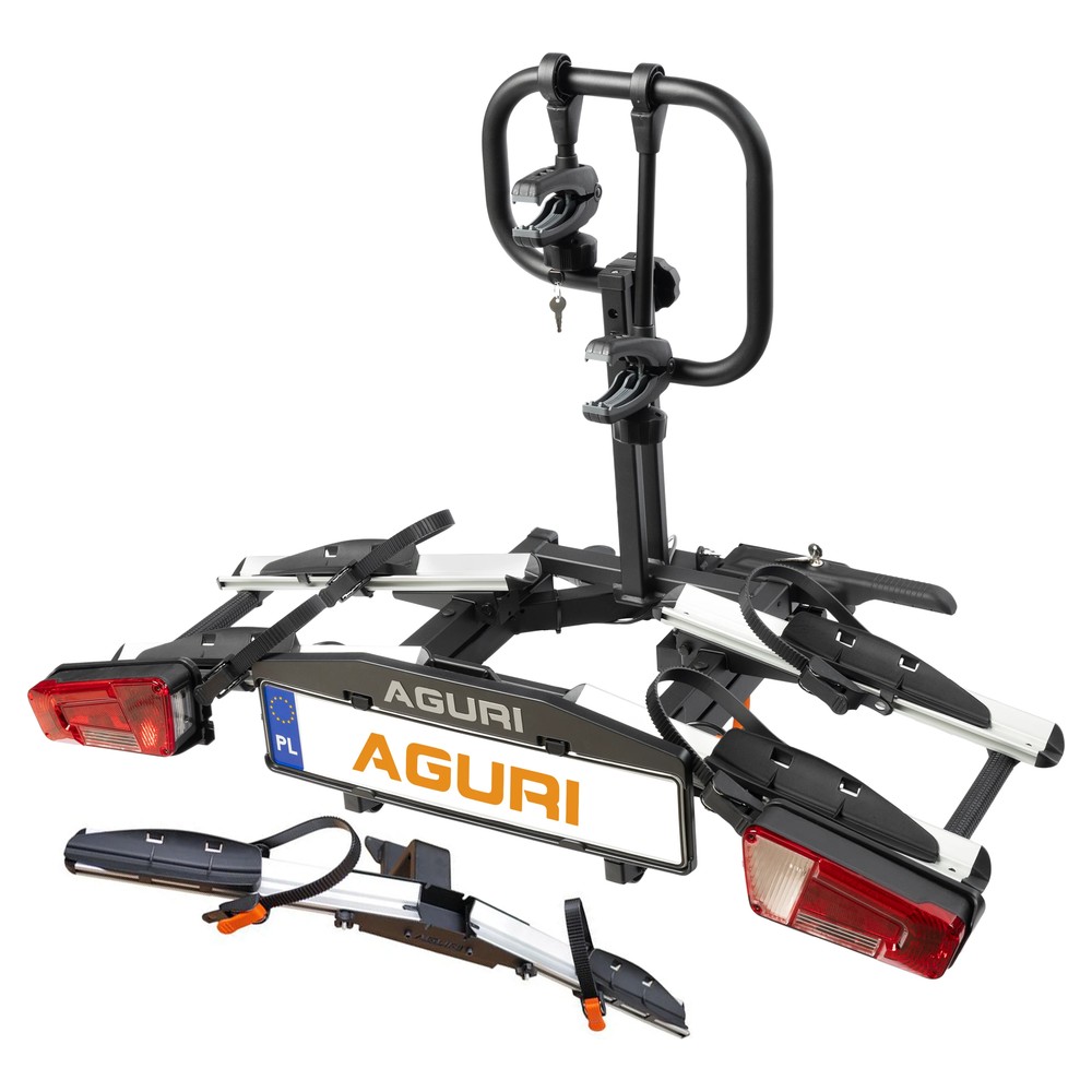 Bagażnik rowerowy na hak Aguri Active KRAB 3 PRO srebrny