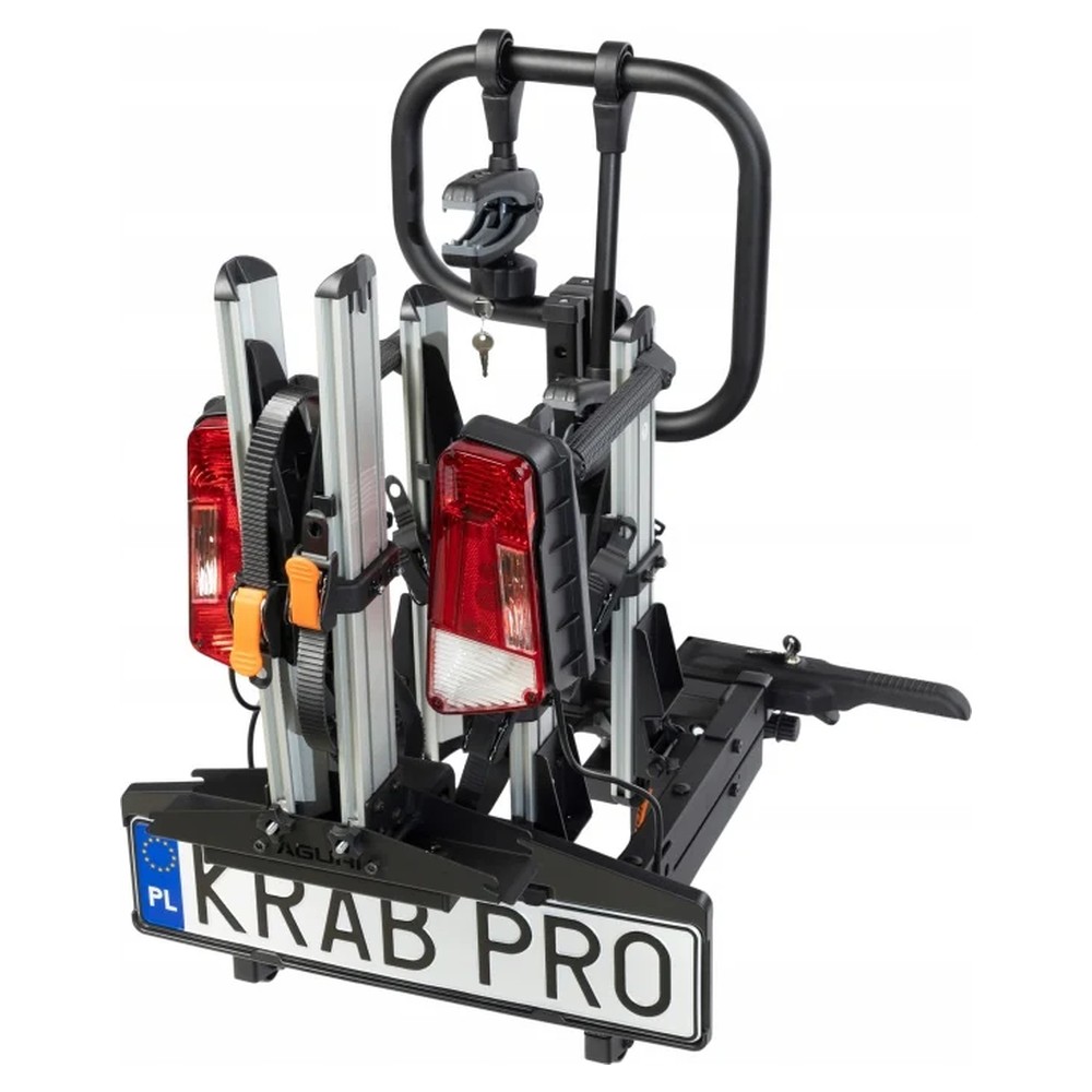 Mechanizm mocowania i dźwignia uchyłu w bagażniku Aguri Active KRAB 3 PRO srebrny