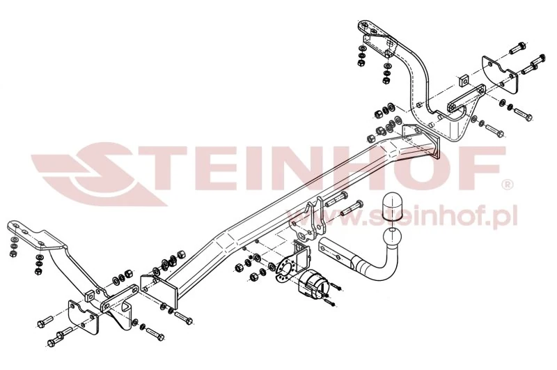 Hak holowniczy Steinhof — rysunek techniczny i schemat montażu, Citroen C4 Grand Picasso / C4 Picasso