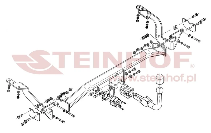 Hak holowniczy Steinhof — rysunek techniczny i schemat montażu, Citroen C4 Grand Picasso / C4 Picasso