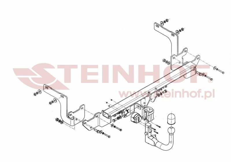 Hak holowniczy Steinhof — rysunek techniczny i schemat montażu, Citroen C4 Grand Picasso / C4 Picasso