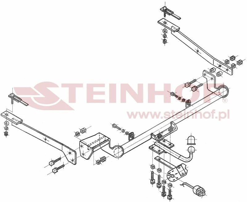 Hak holowniczy Steinhof — rysunek techniczny i schemat montażu, Citroen Xsara - 1998 - 2005