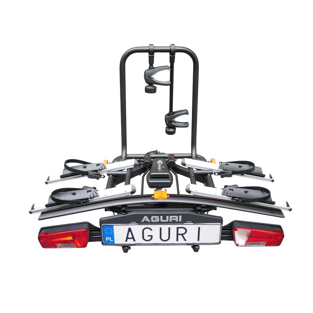 Aguri Active E-Bike 2 PLUS srebrny — widok od tyłu z rozłożonymi ramionami pod 2 rowery elektryczne