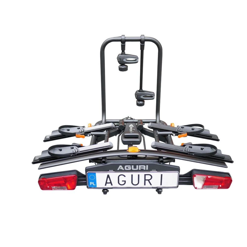 Aguri Active E-Bike 2 PLUS czarny — widok od tyłu z rozłożonymi ramionami pod 2 rowery elektryczne